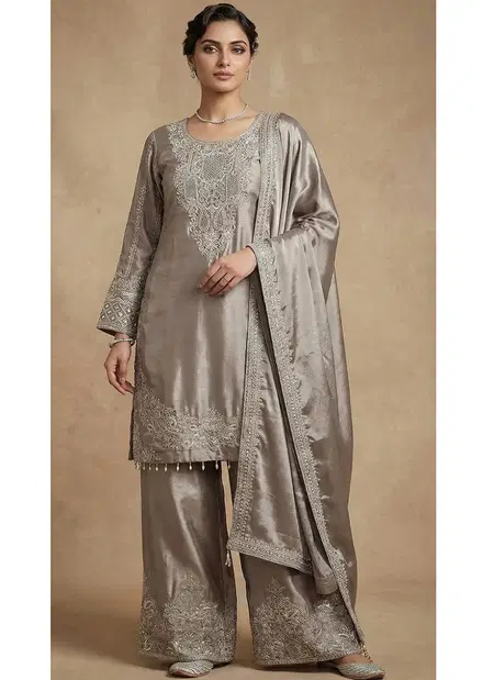 10089 A To D By Zorista Chinon Silk With Embroidery Work Pakistani Plazzo Suits Wholesale Online 